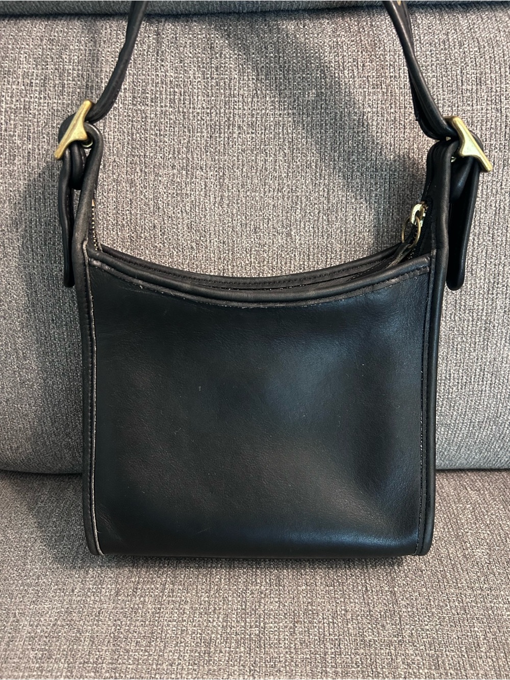 Vintage Coach Legacy Small Zip Leather Crossbody bag in black leather #9997